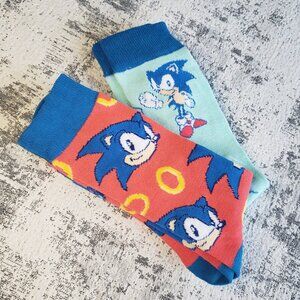 SEGA Sonic the Hedgehog Socks Bundle Blue Red and Yellow socks